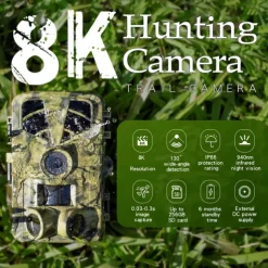 PR906 8K 60MP Digital Hunting Trail Camera Wildlife Camera With Night Vision Motion Activated Outdoor Trigger Camera