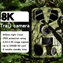 PR906 8K 60MP Digital Hunting Trail Camera Wildlife Camera With Night Vision Motion Activated Outdoor Trigger Camera