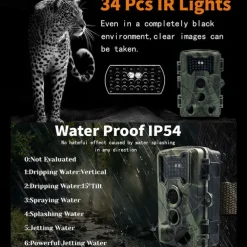 PR1000 Trail Camera 1080P HD Video Wildlife Hunting Cam 16MP Infrared Night Vision PIR Sensor Outdoor IP54 Waterproof Camcorder