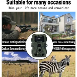 PR1000 Trail Camera 1080P HD Video Wildlife Hunting Cam 16MP Infrared Night Vision PIR Sensor Outdoor IP54 Waterproof Camcorder