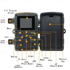 PR1000 Trail Camera 1080P HD Video Wildlife Hunting Cam 16MP Infrared Night Vision PIR Sensor Outdoor IP54 Waterproof Camcorder