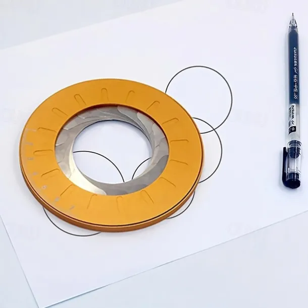 Precise Perfection Adjustable Precision Circle Drawing Tool - Dual Metallic Measuring Ruler for Pipe Diameters & Woodworking Designs, Non-Electric, Durable Brass Material, Woodworking Tool