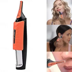 Precision Micro Eyebrow Ear Nose Trimmer Removal Clipper Shaver Personal Face Care Hair Trimer With LED Ligh