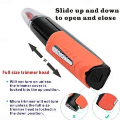 Precision Micro Eyebrow Ear Nose Trimmer Removal Clipper Shaver Personal Face Care Hair Trimer With LED Ligh