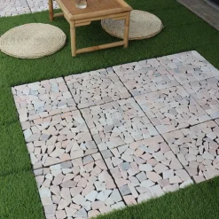 Premium Self-Laying Wood Plastic Floor Outdoor Patio Balcony Courtyard Decoration Natural Stone Look, Anti-Corrosion, Non-Slip, Easy Assembly