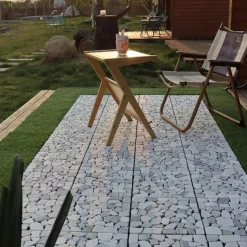 Premium Self-Laying Wood Plastic Floor Outdoor Patio Balcony Courtyard Decoration Natural Stone Look, Anti-Corrosion, Non-Slip, Easy Assembly