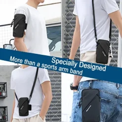 Prime Comfort Phone Holder Small Crossbody Shoulder Holsters Bag with Arm Band Fits iPhone and Android Use for Running Walking Hiking & Biking