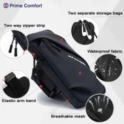 Prime Comfort Phone Holder Small Crossbody Shoulder Holsters Bag with Arm Band Fits iPhone and Android Use for Running Walking Hiking & Biking