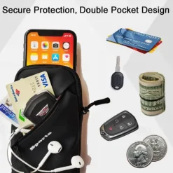 Prime Comfort Phone Holder Small Crossbody Shoulder Holsters Bag with Arm Band Fits iPhone and Android Use for Running Walking Hiking & Biking