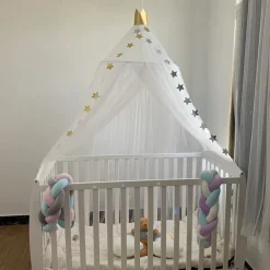 Princess Bed Canopy for Girls Room Decor Round Lace Mosquito Net Play Tent Reading Nook Canopies Yarn Girl Dome Netting Castle