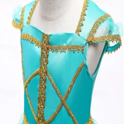 Princess Jasmine Cosplay Costume Outfits Girls' Movie Cosplay Cute Green Top Pants Halloween Children's Day New Year Polyester World Book Day Costumes
