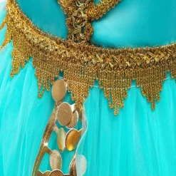 Princess Jasmine Cosplay Costume Outfits Girls' Movie Cosplay Cute Green Top Pants Halloween Children's Day New Year Polyester World Book Day Costumes