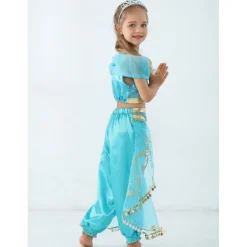 Princess Jasmine Costume Girls' Fairytale Theme Performance Cosplay Costumes Theme Party Sequins Polyester / Top / Pants World Book Day Costumes