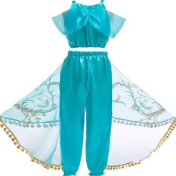 Princess Jasmine Costume Girls' Fairytale Theme Performance Cosplay Costumes Theme Party Sequins Polyester / Top / Pants World Book Day Costumes