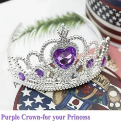 Princess Mermaid Wig Ariel Braid with Princess Tiara Necklace Gloves Not Including Dress Princess Mermaid Ariel Dress Up Cosplay Accessories for Kids Girls Halloween Wigs