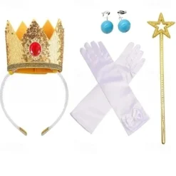 Princess Peach Princess Cosplay Jewelry Accessories Cosplay Movie Cosplay for Girls' Kid's Carnival Children's Day Masquerade