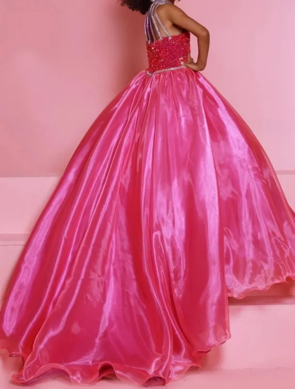 Princess Sweep / Brush Train Flower Girl Dress Wedding Party Girls Cute Prom Dress Organza with Solid Color Mini Bridal Fit 3-16 Years dress to impress