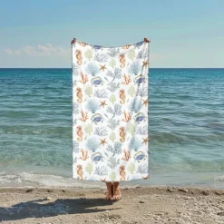 Printed Beach Towel, Lightweight Quick-Dry Sand-Free Beach Blanket, Ideal for Travel, Pool, and Outdoor Use
