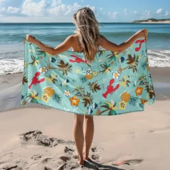 Printed Beach Towel, Lightweight Quick-Dry Sand-Free Beach Blanket, Ideal for Travel, Pool, and Outdoor Use