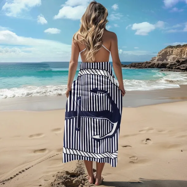 Printed Beach Towel, Lightweight Quick-Dry Sand-Free Beach Blanket, Ideal for Travel, Pool, and Outdoor Use