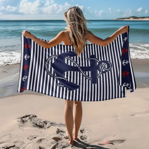 Printed Beach Towel, Lightweight Quick-Dry Sand-Free Beach Blanket, Ideal for Travel, Pool, and Outdoor Use