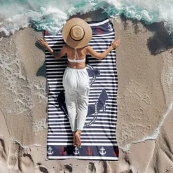 Printed Beach Towel, Lightweight Quick-Dry Sand-Free Beach Blanket, Ideal for Travel, Pool, and Outdoor Use