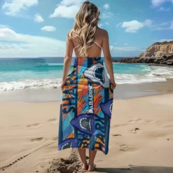 Printed Beach Towel, Lightweight Quick-Dry Sand-Free Beach Blanket, Ideal for Travel, Pool, and Outdoor Use