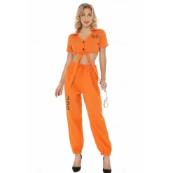 Prisoner Career Costumes Halloween Cosplay Costume Outfits Halloween Group Couples Costumes Outfits Cosplay Adults' Women's Halloween Masquerade Party Masquerade Bachelorette Party Easy Halloween