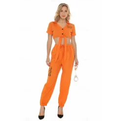 Prisoner Career Costumes Halloween Cosplay Costume Outfits Halloween Group Couples Costumes Outfits Cosplay Adults' Women's Halloween Masquerade Party Masquerade Bachelorette Party Easy Halloween