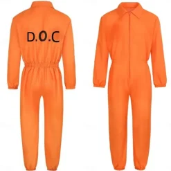 Prisoner Halloween Jumpsuit Halloween Group Couples Costumes Funny Costume Adults' Men's Women's Unisex Halloween Carnival Performance Party Easy Halloween Costumes Dress Up