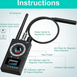 Privacy GPS & Camera Detector – RF Signal Scanner for GPS Tracker, Camera Bug, Hearing Device Detection