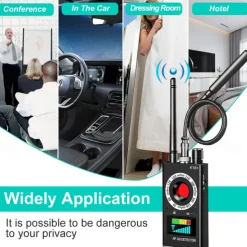 Privacy GPS & Camera Detector – RF Signal Scanner for GPS Tracker, Camera Bug, Hearing Device Detection
