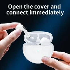 PRO6 True Wireless Headphones TWS Earbuds In Ear Bluetooth 5.1 Stereo with Charging Box Smart Touch Control for Apple Samsung Huawei Xiaomi MI Zumba Everyday Use Traveling Mobile Phone