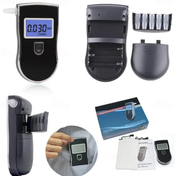 Professional Digital Breath Alcohol Tester Breathalyzer Analyzer Detector Practical AT818