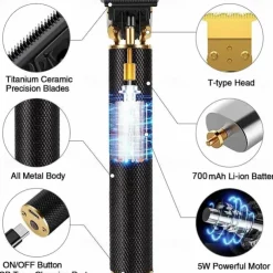 Professional Hair Clippers Men's Hair Clippers Men's Electric Hair Trimmer Men's Hair Trimmer with 4 Distance Combs Limited Distance USB Rechargeable