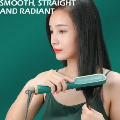 Professional Hair Straightener Curling Comb Hair Comb Hair Straightener Brush Electric Rod Hot Comb Hair Brush Professional Hot Heating Hair Comb Brush Straightening Curler Brush Styling Tool