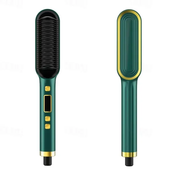Professional Hair Straightener Curling Comb Hair Comb Hair Straightener Brush Electric Rod Hot Comb Hair Brush Professional Hot Heating Hair Comb Brush Straightening Curler Brush Styling Tool