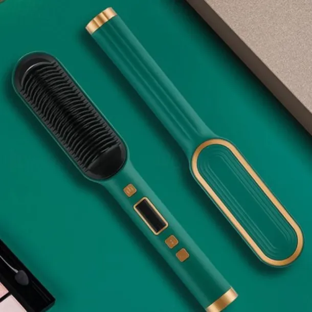 Professional Hair Straightener Curling Comb Hair Comb Hair Straightener Brush Electric Rod Hot Comb Hair Brush Professional Hot Heating Hair Comb Brush Straightening Curler Brush Styling Tool