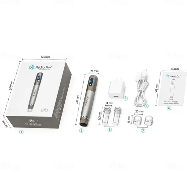 Professional Microneedling Machine Hydra Pen H3 Wireless Derma Pen Electric Microneedle Skincare Beauty Device With 2pcs Cartridges