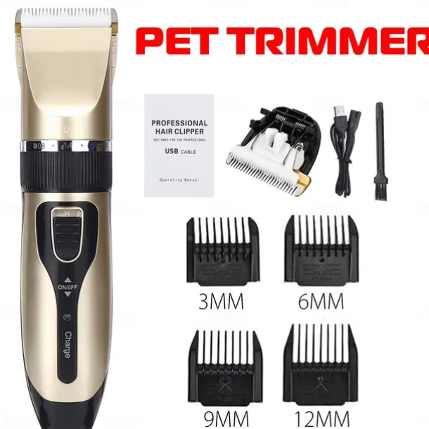 Professional Pet Cat Dog Hair Trimmer Animal Grooming Clippers Cat Cutter Pet Shaver USB Electric Clipper Hair Cutting Machine