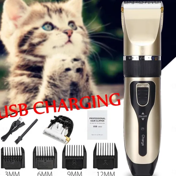 Professional Pet Cat Dog Hair Trimmer Animal Grooming Clippers Cat Cutter Pet Shaver USB Electric Clipper Hair Cutting Machine