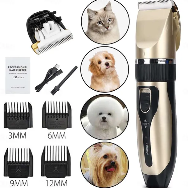 Professional Pet Cat Dog Hair Trimmer Animal Grooming Clippers Cat Cutter Pet Shaver USB Electric Clipper Hair Cutting Machine