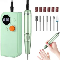 Professional Portable Nail Drill Kit Rechargeable Nail Machine Electric Cordless Efile Nail Drill Set with 7 Nail Bits, Manicure Pedicure Tool
