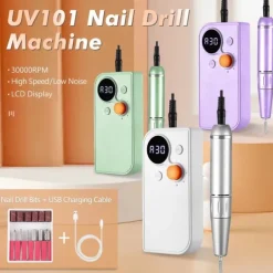 Professional Portable Nail Drill Kit Rechargeable Nail Machine Electric Cordless Efile Nail Drill Set with 7 Nail Bits, Manicure Pedicure Tool