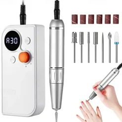Professional Portable Nail Drill Kit Rechargeable Nail Machine Electric Cordless Efile Nail Drill Set with 7 Nail Bits, Manicure Pedicure Tool