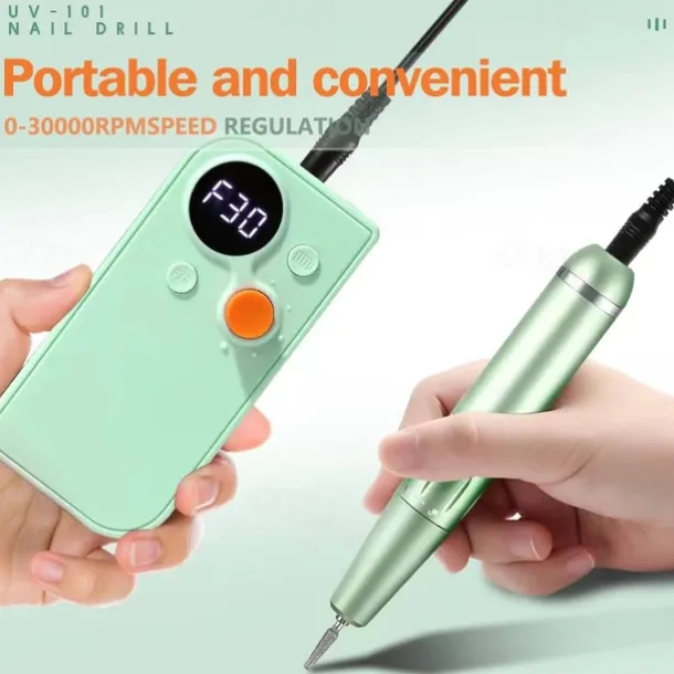 Professional Portable Nail Drill Kit Rechargeable Nail Machine Electric Cordless Efile Nail Drill Set with 7 Nail Bits, Manicure Pedicure Tool