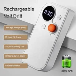 Professional Portable Nail Drill Kit Rechargeable Nail Machine Electric Cordless Efile Nail Drill Set with 7 Nail Bits, Manicure Pedicure Tool