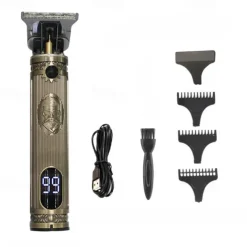 Professional Rechargeable Electric Hair Cutting Machine for Men - Vintage T9 Clipper with Barber Trimmer and Shaver - Perfect for Home and Salon Use