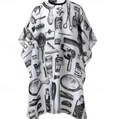 Professional Waterproof Hair Styling Cape Hair Cutting Salon Cape Gown Hair Salon With Snap Closure White