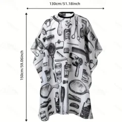 Professional Waterproof Hair Styling Cape Hair Cutting Salon Cape Gown Hair Salon With Snap Closure White